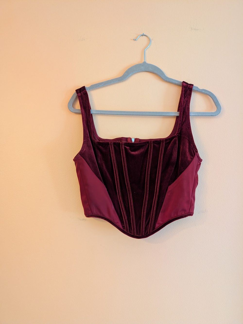 Cider Burgundy Velvet Corset Top